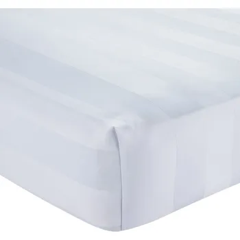 Prostěradlo Bílé napínací saténové prostěradlo 150x200 cm So Soft Satin Stripe – Catherine Lansfield ID_1900078