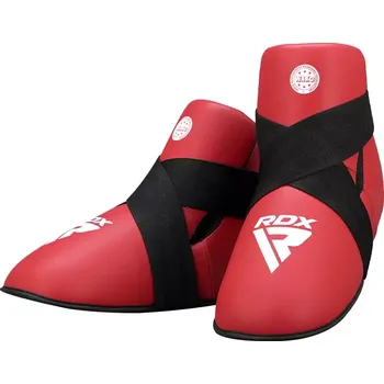 Bandáž na box a MMA RDX Chrániče nohou WAKO T1, červené XL