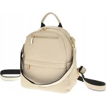 Laura Biaggi dámský batoh 2v1, béžový elegantní batoh a kabelka přes rameno