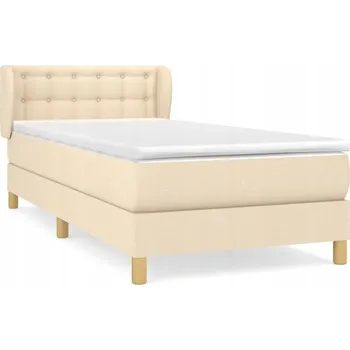 Postel Čalouněná jednolůžková postel VidaXL 90x190 cm, krémová