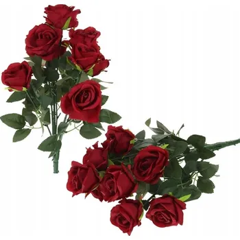 umělá květina Kytice 9 Růží Umělé Květy Růže Hotová Kompozice do Vázy 45 cm -