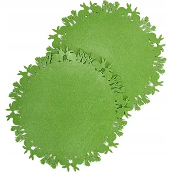 prostírání Prostírání na stůl LAGO plstěné zelené, sada 2 ks 35 cm HOMLA