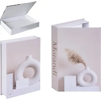 Dekorativní falešná kniha s úložným prostorem, otevíratelná, design Morandi - Elegantní dekorace s praktickým úložným prostorem pro moderní interiéry