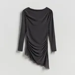 Reserved - Asymetrická halenka - tmavě šedá - 498KL-90X - 498KL-90X-S