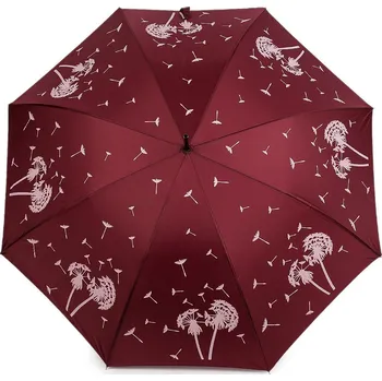 Deštník Dámský vystřelovací deštník pampelišky kouzelný, barva 1 bordó sv.