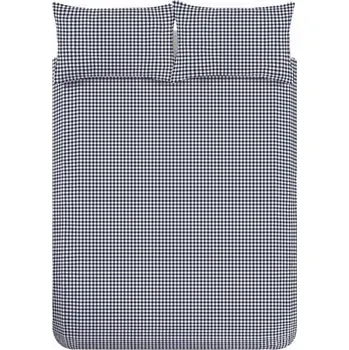Povlečení Tmavě modré 3dílné povlečení na dvoulůžko/prodloužené 230x220 cm Bamford Gingham Check – Catherine Lansfield ID_1900102