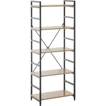 Knihovna XXXLutz REGÁL, černá, barvy dubu, železo, 60/151/34 cm - Knihovny - 000196035202