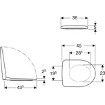 Geberit Selnova WC sedátko, duroplast, závěsy mosaz/rychloupínací, automatické spuštění, bílá (500.335.01.1)