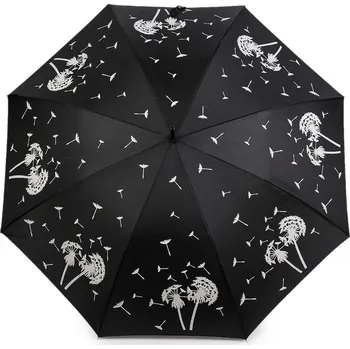 Deštník Dámský vystřelovací deštník pampelišky kouzelný, velké, 3 černá