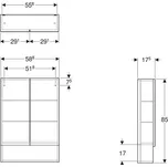 Geberit Selnova Square zrcadlová skříňka 85x58,8x17,5 cm, láva/lak mat (501.265.00.1)