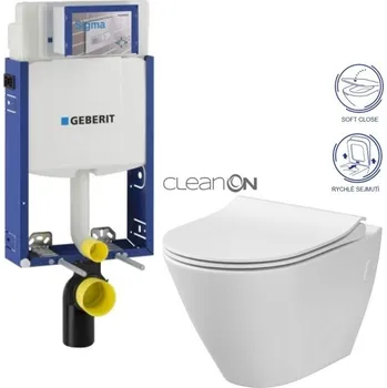 Klozet GEBERIT KOMBIFIX ECO, nádržka UP 320 bez tlačítka + WC CERSANIT CLEANON CITY 110.302.00.5 CI1