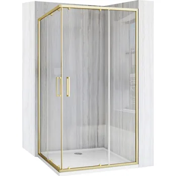 Rea REA/S - Sprchový kout City 80x100 Brush Gold Se sprchovou vaničkou Savoy black KPL-K74502