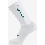 VAN RYSEL Cyklistické ponožky RCR-R 39/42 BÍLÁ|ZELENÁ