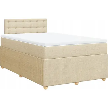 Postel Čalouněná jednolůžková postel VidaXL 120x200 cm, béžové odstíny