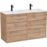 Koupelnová skříňka s dvojumyvadlem Roca Optica 120x58x45,5 cm dub OPT1203ZO