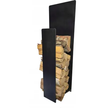 Stojan na palivové dřevo ke krbu. Koš na dřevo do krbu v loft stylu