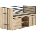 Vyvýšená dětská postel s úložným prostorem s roštem v přírodní barvě 90x200 cm Sam – Vipack ID_1735508