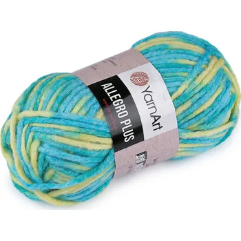 Příze Pletací příze Allegro Plus 100 g Varianta: 9 (749) tyrkys sv. žlutá, Balení: 1 ks