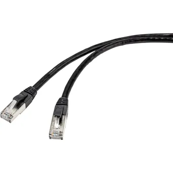 Datový kabel Renkforce RF-4538206 RJ45 síťové kabely, propojovací kabely CAT 6A S/FTP 75.00 m černá vhodné pro venkovní oblast 1 ks