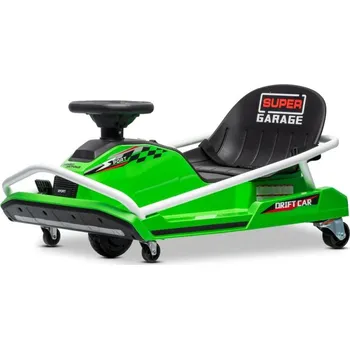Dětské vozidlo Beneo Motors Drift Kart 24V, zelená, 300W střídavý motor, lithiová baterie, režim Drift s rychlostí 14 km/h, pevná železná konstrukce, bezpečnostní pás, sportovní sedadlo, multifunkční volant