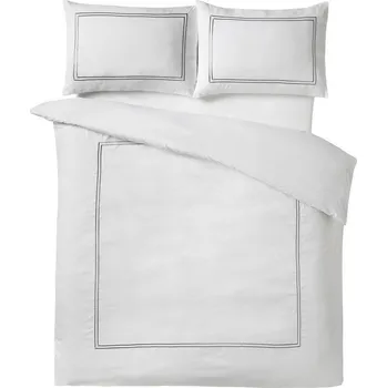 Povlečení Bílé saténové povlečení na jednolůžko 135x200 cm So Soft Mono Satin Stitch – Catherine Lansfield ID_1900118