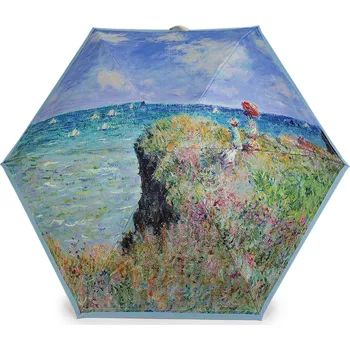 Deštník Dámský mini skládací deštník s pouzdrem, střední, 6 modrá světlá