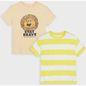 Chlapecká mikina Sinsay - Bavlněná trička 2 pack - béžová - 423IG-08X - 423IG-08X-116