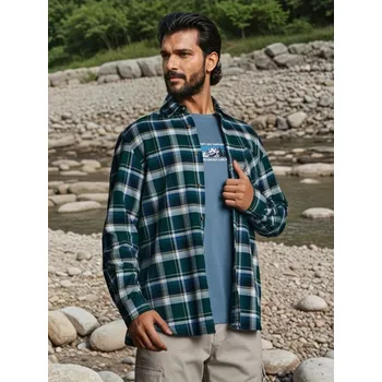 Pánská košile Sinsay - Košile s dlouhým rukávem - zelená - 110EV-67X - 110EV-67X-3XL