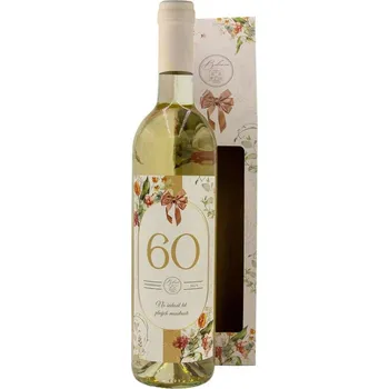 Dárkové bílé víno 0,75 l Chardonnay pro ženu k 60. narozeninám