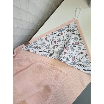 Mušelínová osuška jemné kvítí růžová