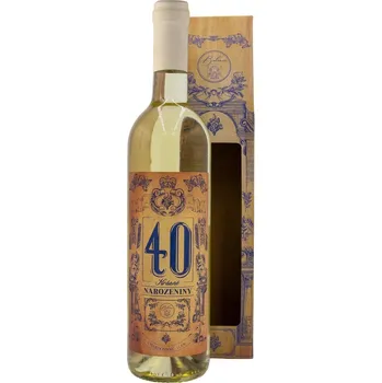 Dárkové bílé víno 0,75 l Chardonnay pro muže k 40. narozeninám