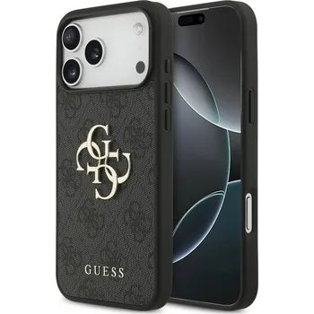 Pouzdro na mobilní telefon Zadní kryt Guess PU 4G Metal Logo pro iPhone 17 Pro Max Grey