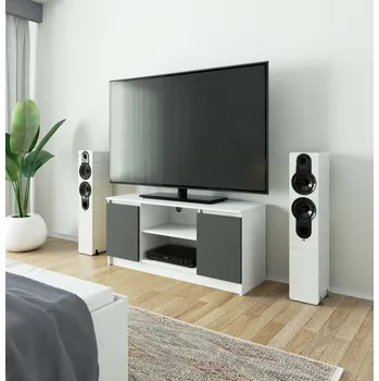 Televizní stolek TV stolek YMARIN - bílý / šedý