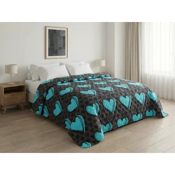 Přehoz na lůžko Přehoz na postel KASUGA, tyrkysový Rozměr: 170 x 210 cm