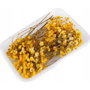 umělá květina Stabilizovaná latnatá sádra (gypsophila) Stoklasa žlutá 15 cm