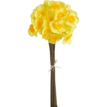 umělá květina Narcis svazek 6 ks - žlutá/žloutkový střed