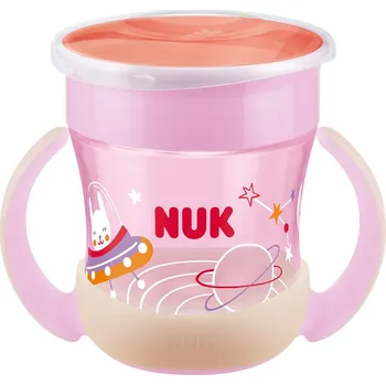 NUK Mini MAGIC CUP Night 160ml hrnek na učení 360°, víčko 6m+ Pink zajíček