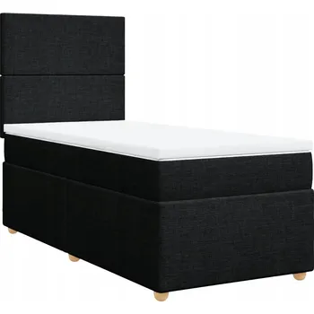 Postel Čalouněná jednolůžková postel VidaXL 90x200 cm černá