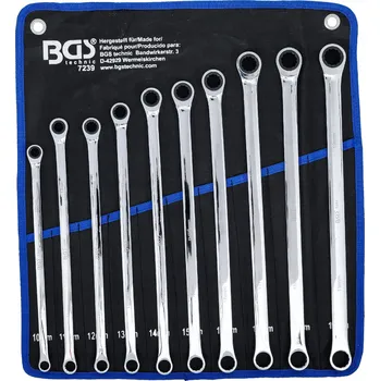 Klíč Sada extra dlouhých očkových klíčů s ráčnou i bez ráčny 10-19mm