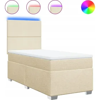 Postel Čalouněná jednolůžková postel VidaXL 100x200 cm, béžové odstíny