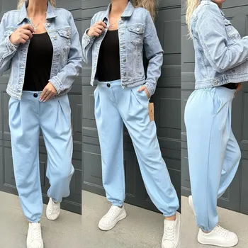 Dámské kalhoty Máslové kalhoty KNOF Barva: Modrá