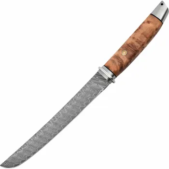 Kuchyňský nůž IZMAEL Damaškový outdoorový nůž DS 39487 Hnědá 16 cm