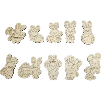 Velikonoční dekorace Velikonoční dekorace ze dřeva - 10 kusů