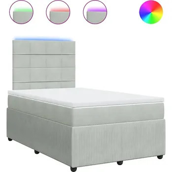 Postel Čalouněná jednolůžková postel VidaXL 120x190 cm, odstíny šedé