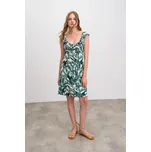 Dámské šaty 16454 Světle béžová / zelená - Vamp