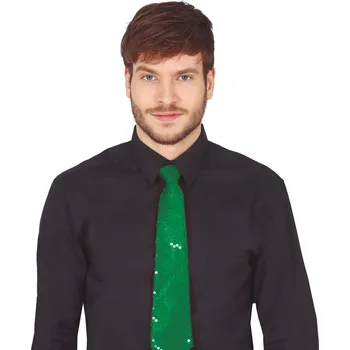 Karnevalový doplněk GuircaZelená kravata s flitry 35 cm