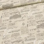 Směsové plátno 8859/001 psaní a noty na…