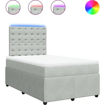 Postel Čalouněná jednolůžková postel VidaXL 120x200, odstíny šedé