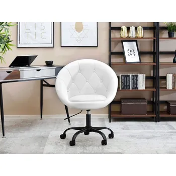 Křeslo Křeslo na kolečkách DERIAN - bílé / černé