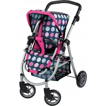 Kočárek pro panenku KOČÁREK PRO PANENKY SPORTOVNÍ VERZE OTOČNÁ KOLA NASTAVITELNÉ SEDADLO WOOPIE ROYAL